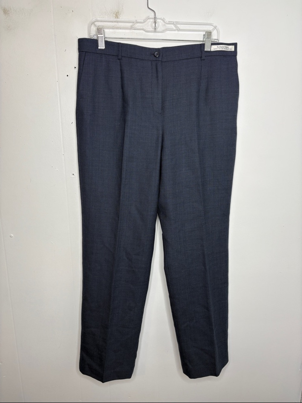 Pendleton Pants Womens 14 Petite Virgin Wool Fully Lined Plaid vintage Navy